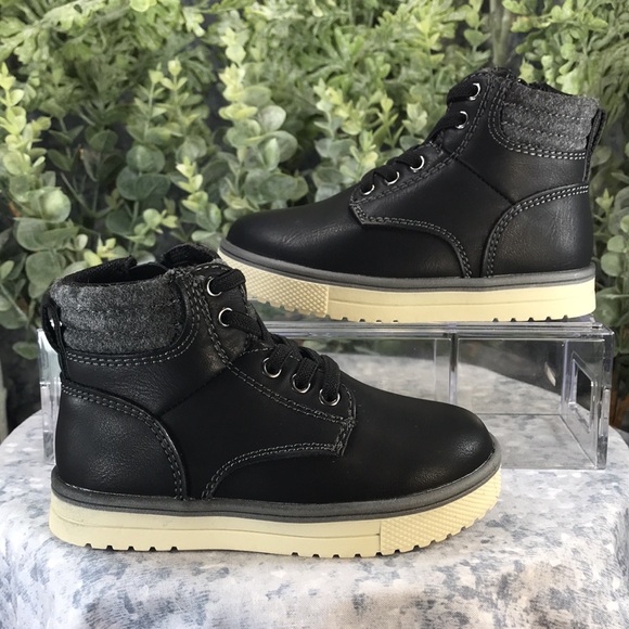 There Abouts Lil Conner Black Casual Hiker Boots with Combo Laces Boys 8M🖤NWT🖤 - Picture 3 of 12